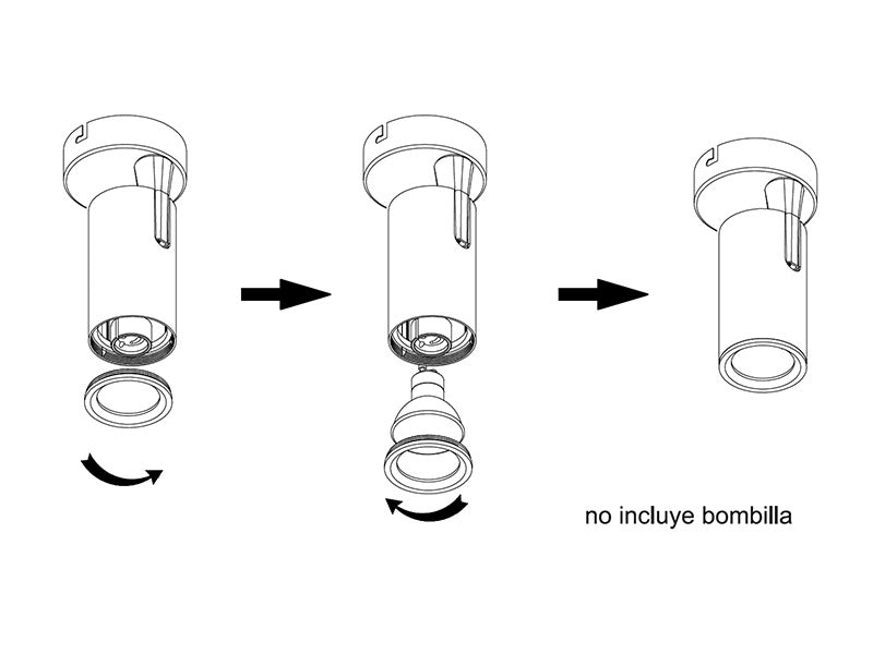 Housing de superficie articulado para bombillas con casquillo GU10