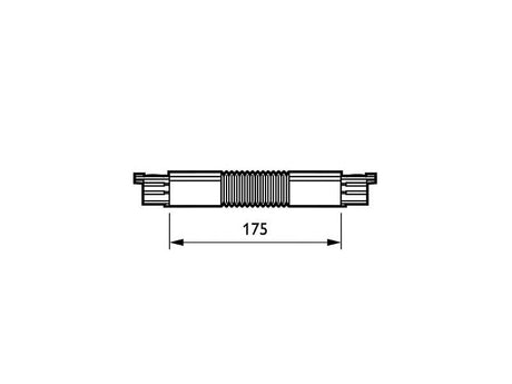 Pieza de unión flexible de 0º a 360º para conectar eléctricamente dos carriles con ángulos variables.