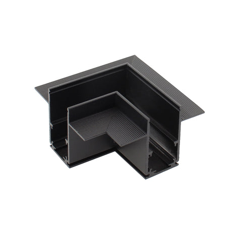 Pieza en forma de L para conectar dos tramos de carril magnético empotrado.