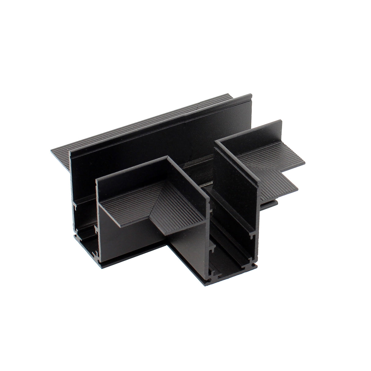 Pieza en forma de T para conectar dos tramos de carril magnético empotrado.