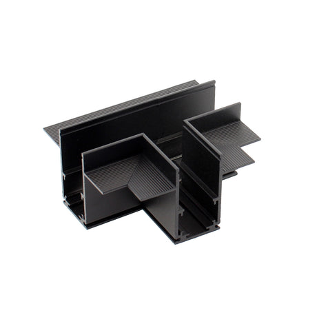 Pieza en forma de T para conectar dos tramos de carril magnético empotrado.