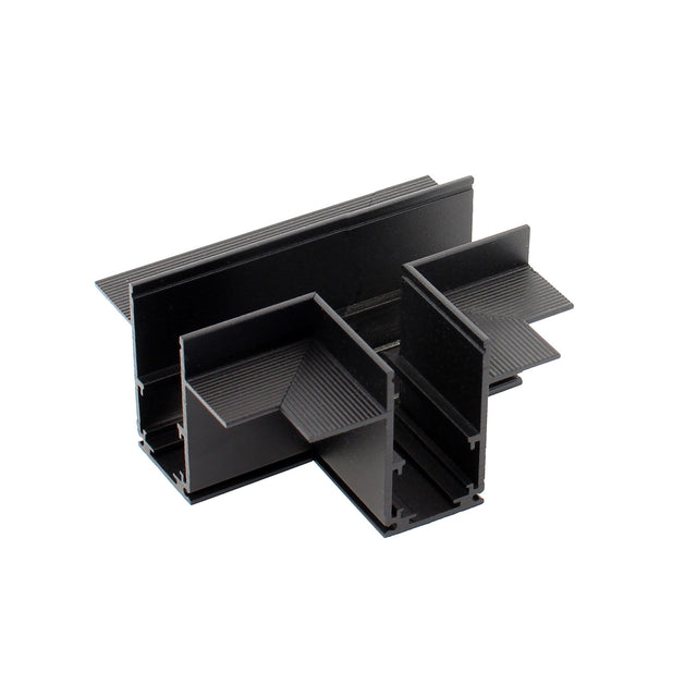 Pieza en forma de T para conectar dos tramos de carril magnético empotrado.