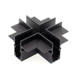 Pieza en forma de X para conectar dos tramos de carril magnético empotrado.