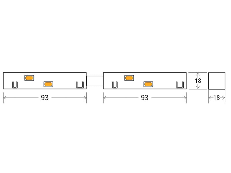 Conector interno para conectar los carriles de alimentación del carril magnético.
