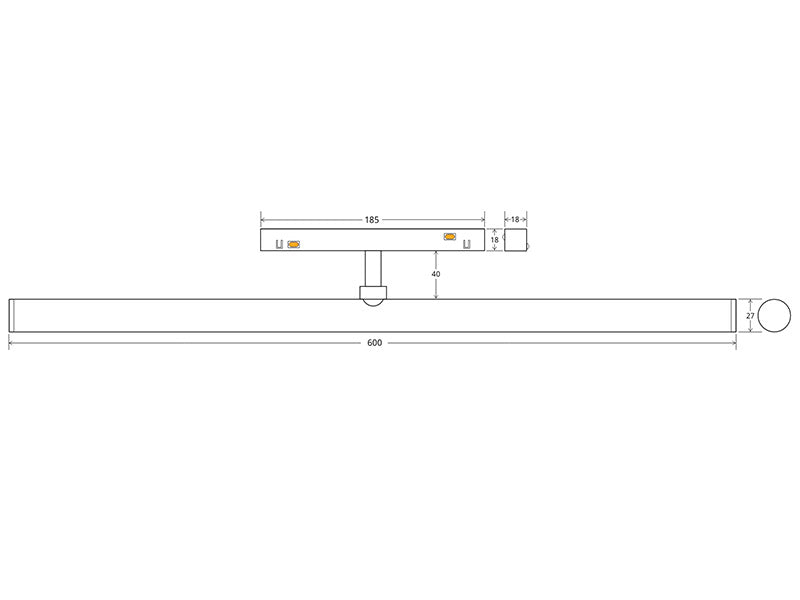 Luminaria Led para Carril Magnético. Orientable en cualquier posición. Instalación rápida y sencilla, insertar en el carril y listo para funcionar.
