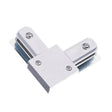 Conector de 90 grados para unir y alimentar electricamente dos tramos de carril monofásico.