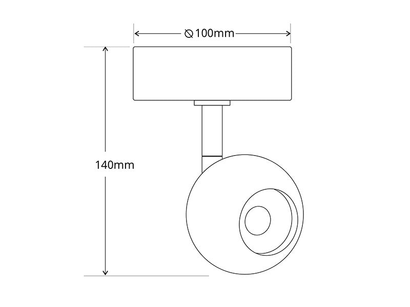 Foco led de superficie, de reducidas dimensiones, orientable en todas direcciones y fabricación de alta calidad en aluminio. Con chip led Bridgelux y driver GXTronic con selector de color de luz (blanco cálido, neutro o frío) y selector de potencia (5, 8 ó 12W). 9 opciones en un solo producto. 