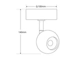 Foco led de superficie, de reducidas dimensiones, orientable en todas direcciones y fabricación de alta calidad en aluminio. Con chip led Bridgelux y driver GXTronic con selector de color de luz (blanco cálido, neutro o frío) y selector de potencia (5, 8 ó 12W). 9 opciones en un solo producto. 
