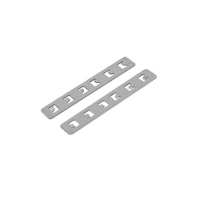 Pieza para fijar dos tramos de carril magnético de empotrado.