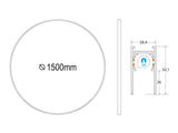 Carril redondo de 150 cm de diámetro de color negro para instalar en superficie o suspendido. Incorpora banda magnética y pistas eléctricas para conectar las luminarias MAGNETIC ROUND de forma rápida y fácil.