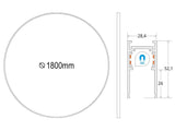 Carril redondo de 180 cm de diámetro de color negro para instalar en superficie o suspendido. Incorpora banda magnética y pistas eléctricas para conectar las luminarias MAGNETIC ROUND de forma rápida y fácil.