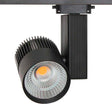 Proyector para carril led con conector monofásico, de calidad profesional con chip led CREE y driver certificado TUV con cuerpo en aluminio y lacado en color negro mate, incluye conector a carril. Indicado para todo tipo de iluminación técnica, Uso comercial y profesional, oficinas, salas de exposiciones, etc.