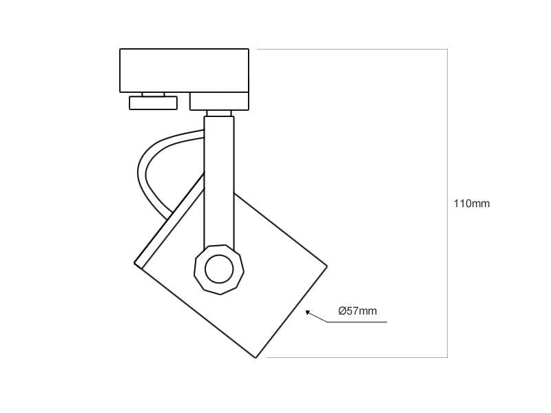 Adaptador orientable para adaptar bombillas con casquilloo E27 a carril trifásico.