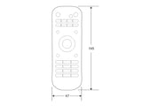 Mando a distancia para proyector para carril led RF Cronolux. Desde el mando a distancia es posible apagar/encender, regular la intensidad, programar escenas, etc. Todo el control de la iluminación en la palma de tu mano.