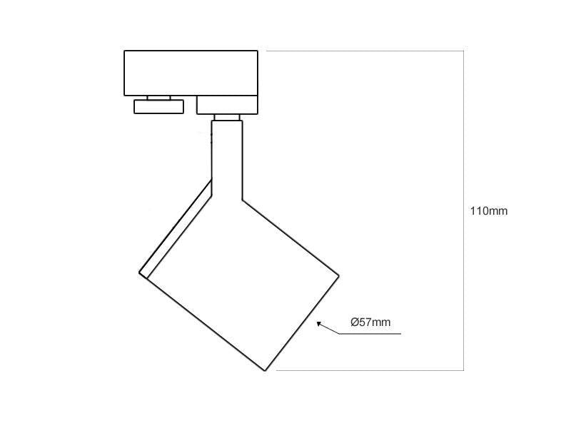 Adaptador orientable para adaptar bombillas con casquilloo E27 a carril monofásico.