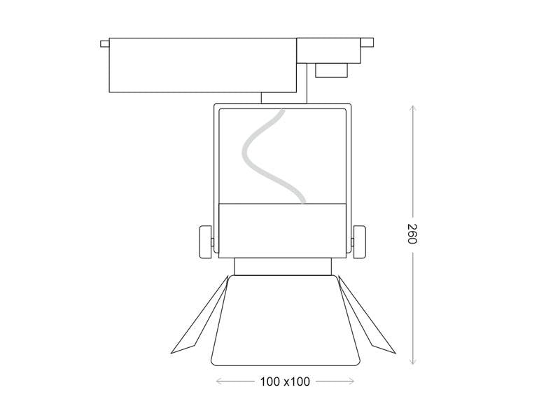 Proyector para carril led con conector monofásico, orientable en todas direcciones y fabricación de alta calidad en aluminio y lacado en color blanco mate. Calidad profesional con chip led CREE y driver certificado TUV. Indicado para todo tipo de iluminación técnica, Uso comercial y profesional, oficinas, salas de exposiciones, etc. 