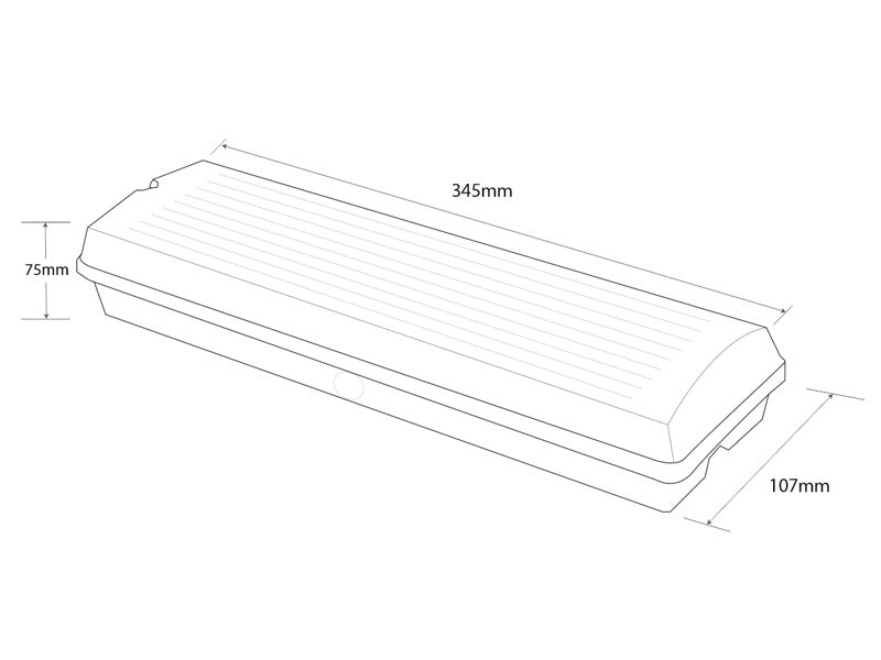 Luminaria LED de emergencia con Auto Diagnóstico de alta calidad resistente al agua con protección IP65. Más de 180 minutos de autonomía con su batería recargable de Ni-Cd. Configurable como Modo permanente y No permanente. Luz para señalización de salidas, puertas, ascensores, zonas de paso o comunes.