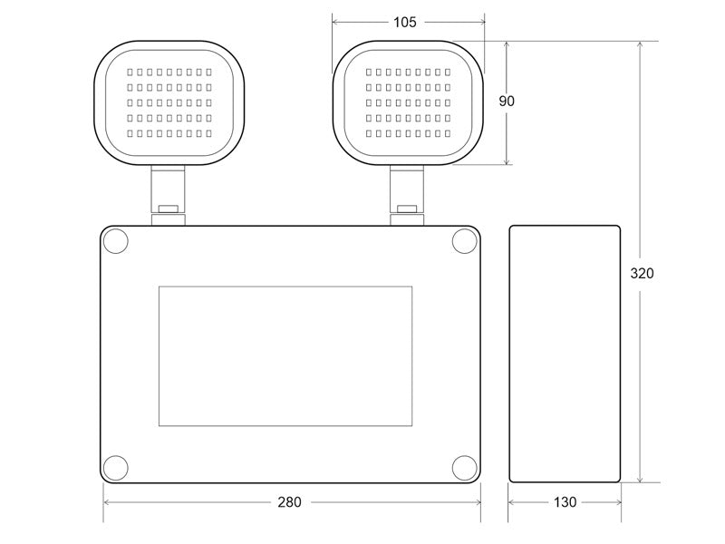 Luminaria LED de emergencia con auto-diagnóstico de alta calidad y capacidad adaptada para espacios amplios. Más de 180 minutos de autonomía con su batería recargable de Ni-Cd 6V, 4.5Ah. Luz para señalización de salidas, puertas, ascensores, zonas de paso o comunes.