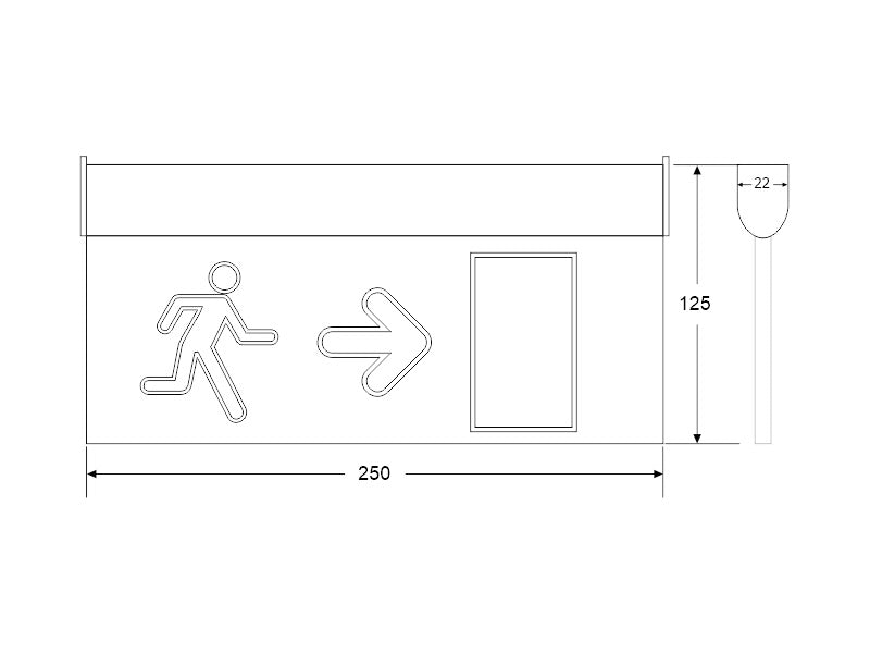 Luz de señalización con tecnología LED. Ofrece Luz de forma permanente iluminando la señalética en todo momento. 