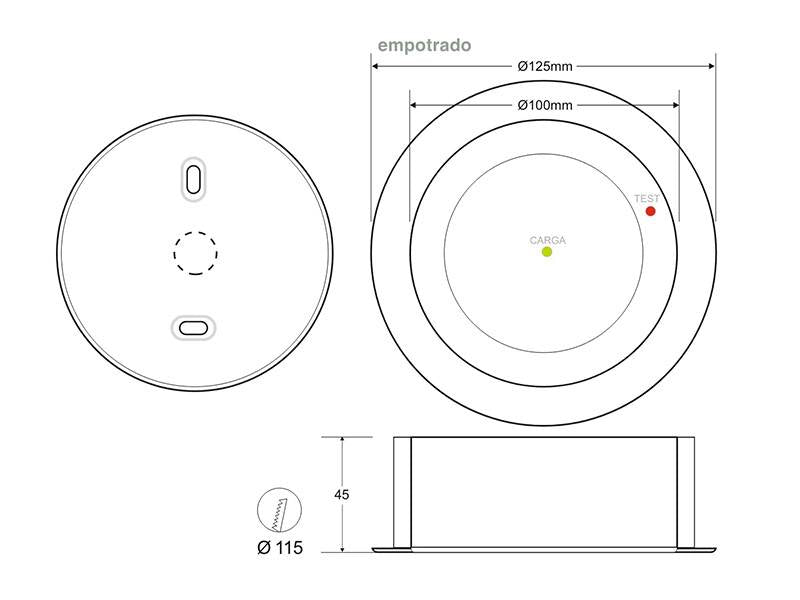 Luminaria LED de emergencia de alta calidad con diseño minimalista. Para instalación en superficie o empotrado, de pequeño tamaño. Más de 180 minutos de autonomía con su batería recargable de Ni-Cd. Luz para señalización de salidas, puertas, ascensores, zonas de paso o comunes.