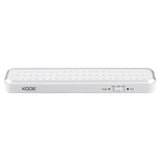 Luz LED de emergencia de máxima eficiencia, hasta 6 horas de autonomía con su batería recargable Li-ion, control de intensidad y test. Luz blanca y dos modos de intensidad lumínica. Incorpora 60 led SMD2835. Luz para señalización de salidas, puertas, ascensores, zonas de paso o comunes.