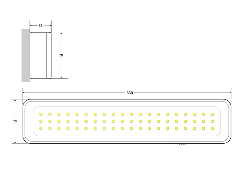 Luz LED de emergencia de máxima eficiencia, hasta 6 horas de autonomía con su batería recargable Li-ion, control de intensidad y test. Luz blanca y dos modos de intensidad lumínica. Incorpora 60 led SMD2835. Luz para señalización de salidas, puertas, ascensores, zonas de paso o comunes.