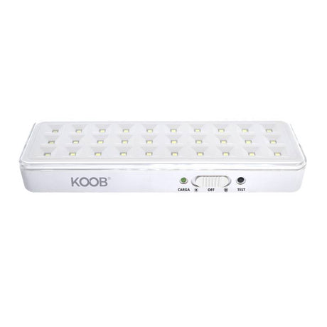 Luz LED de emergencia de máxima eficiencia, hasta 3 horas de autonomía con su batería recargable Li-ion, control de intensidad y test. Incorpora 30 led SMD2835. Luz para señalización de salidas, puertas, ascensores, zonas de paso o comunes.