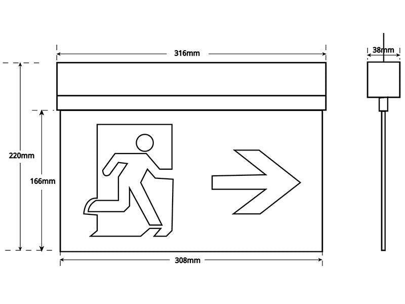 Metacrilato para la emergencia SIGN para ser fresado o poner vinilo con señalética.