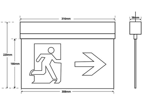 Metacrilato para la emergencia SIGN para ser fresado o poner vinilo con señalética.