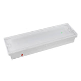 Luminaria LED de emergencia de superficie o empotrable de alta calidad resistente al agua con protección IP65. Más de 180 minutos de autonomía con su batería recargable de Ni-Cd. Configurable como Modo permanente y No permanente. Luz para señalización de salidas, puertas, ascensores, zonas de paso o comunes.