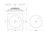 Luminaria LED de emergencia de alta calidad con diseño minimalista. Para empotrar en techo, de pequeño tamaño redondo o cuadrado (incuye marco). Más de 180 minutos de autonomía con su batería recargable de Ni-mH. Luz para señalización de salidas, puertas, ascensores, zonas de paso o comunes.