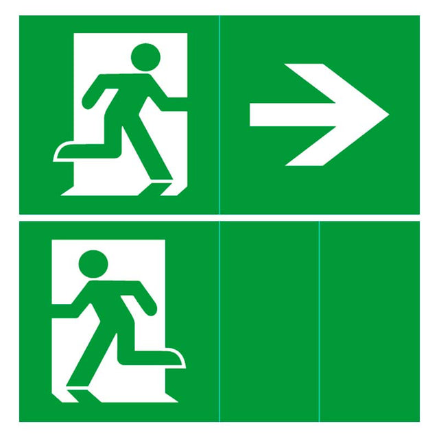 Etiquetas adhesiva con señalización de fácil instalación para las luminarias led de emergencia NICELUX. Realizado en vinilo de alta calidad que ofrecen una comunicación visual que cumplen la función de guiar, orientar u organizar a una persona o conjunto de personas. Vienen precortadas para colocarlas en cualquier posición y adaptarlas a las necesidades del usuario.