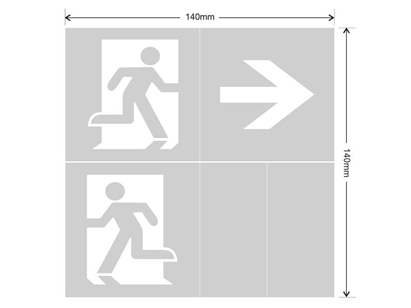 Etiquetas adhesiva con señalización de fácil instalación para las luminarias led de emergencia NICELUX. Realizado en vinilo de alta calidad que ofrecen una comunicación visual que cumplen la función de guiar, orientar u organizar a una persona o conjunto de personas. Vienen precortadas para colocarlas en cualquier posición y adaptarlas a las necesidades del usuario.