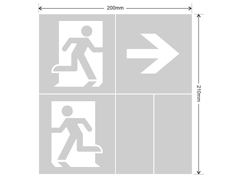 Etiquetas adhesiva con señalización de fácil instalación para las luminarias led de emergencia GOLUX. Realizado en vinilo de alta calidad que ofrecen una comunicación visual que cumplen la función de guiar, orientar u organizar a una persona o conjunto de personas. Vienen precortadas para colocarlas en cualquier posición y adaptarlas a las necesidades del usuario.