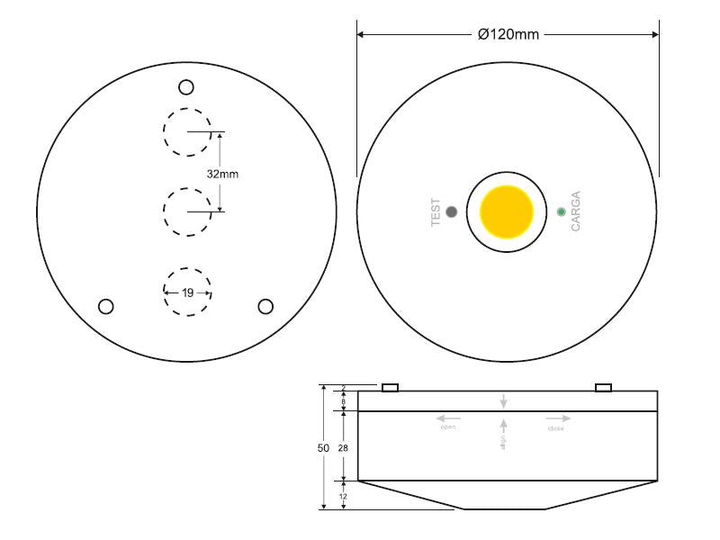 Luminaria LED de emergencia de alta calidad con diseño minimalista. Para instalación en superficie, de pequeño tamaño. Más de 180 minutos de autonomía con su batería recargable de Ni-Cd. Configurable como Modo permanente y No permanente. Luz para señalización de salidas, puertas, ascensores, zonas de paso o comunes.