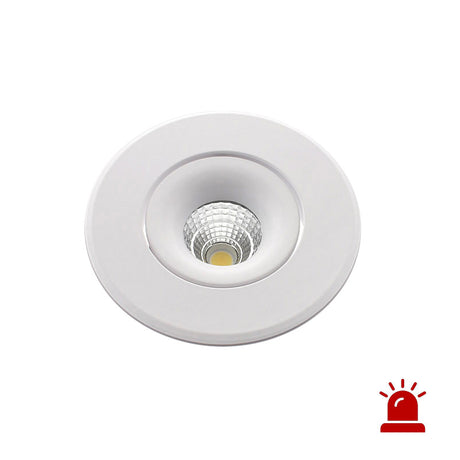 Luminaria LED de alta potencia (12W) con función de emergencia. Puede funcionar como luminaria normal (1200lm) y como luz de emergencia (400lm). Para empotrar en techo. 60 minutos de autonomía con su batería recargable de Ni-Cd. Luz para señalización de salidas, puertas, ascensores, zonas de paso o comunes.