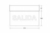 Luz de señalización con tecnología LED. Ofrece Luz de forma permanente iluminando la señalética en todo momento. Con metacrilato óptico personalizado con la señalética o textos que necesites en metacrilato fresado o vinilado en cualquier color. También cumple las funciones de lumianria de emergencia permanente.