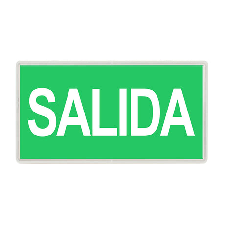 Señalética de fácil instalación para las luminarias led WALLUX. Realizado en policarbonato óptico frost con vinilo de alta calidad que ofrecen una comunicación visual de fácl comprensión.