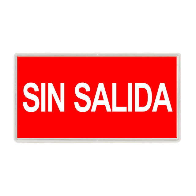 Señalética de fácil instalación para las luminarias led WALLUX. Realizado en policarbonato óptico frost con vinilo de alta calidad que ofrecen una comunicación visual de fácl comprensión.