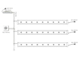 Proyector lineal monocromo con regulación DALI para la iluminación creativa y proyección de luz en paredes y fachadas. Ideal para el realce de objetos, arte, escenarios, construcciones históricas, museos. Estos bañadores lineales multi LED producen una distribución de luz precisa y uniforme. Con entrada 220V.