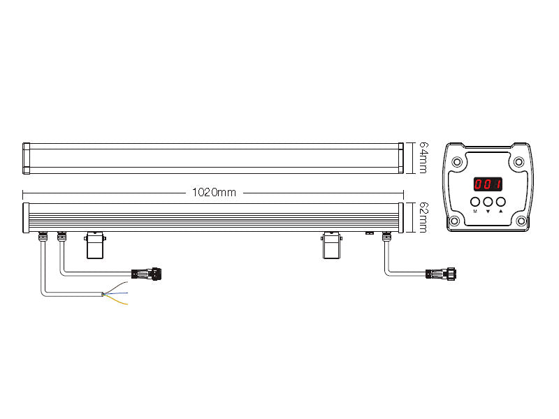 Proyector lineal RGBW para la iluminación creativa y proyección de luz en paredes y fachadas. Ideal para el realce de objetos, arte, escenarios, construcciones históricas, museos. Estos bañadores lineales producen una distribución de luz precisa y uniforme. Control DMX512 y RDM