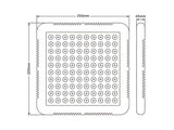 Pantalla especialmente diseñada para estimular el crecimiento de las plantas combinando los espectros lumínicos ideales para su desarrollo. No emiten calor y la planta no sufre quemaduras ni se deshidratan. Incluye 100 chip led con un espectro completo de color de luz roja, azul, UV, IR y luz blanca para todas las fases de crecimiento y floración de las plantas.