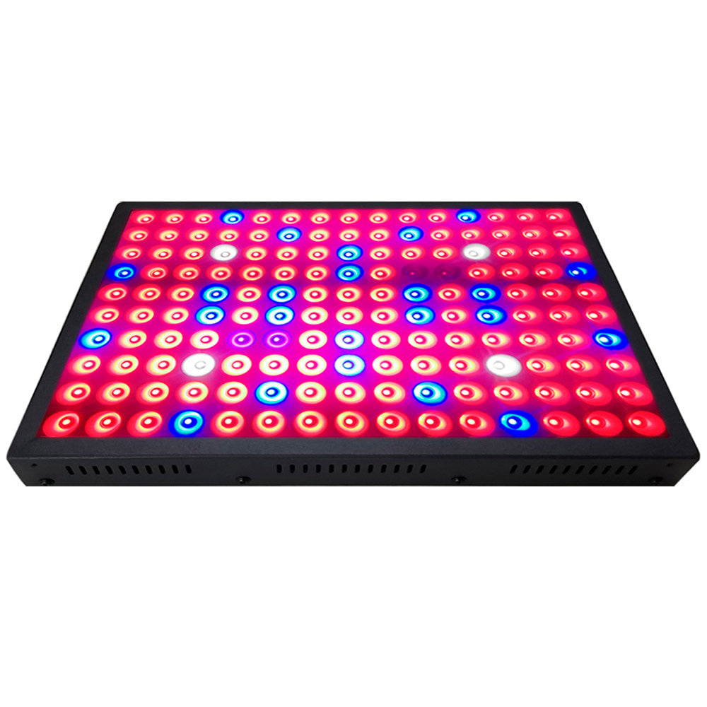 Pantalla especialmente diseñada para estimular el crecimiento de las plantas combinando los espectros lumínicos ideales para su desarrollo. No emiten calor y la planta no sufre quemaduras ni se deshidratan. Incluye 150 chip led con un espectro completo de color de luz roja, azul, UV, IR y luz blanca para todas las fases de crecimiento y floración de las plantas.
