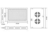 Pantalla especialmente diseñada para estimular el crecimiento de las plantas combinando los espectros lumínicos ideales para su desarrollo. No emiten calor y la planta no sufre quemaduras ni se deshidratan. Incluye 150 chip led con un espectro completo de color de luz roja, azul, UV, IR y luz blanca para todas las fases de crecimiento y floración de las plantas.