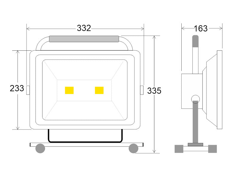 Proyector led de alta luminosidad con batería de litio recargable y soporte, Iluminación eficaz en cualquier situación.