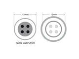 Set de 2 cable de conexión de 4 hilos 4x0,5mm (cable hembra + cable macho), con 50cm de longitud cada uno, IP67, color negro