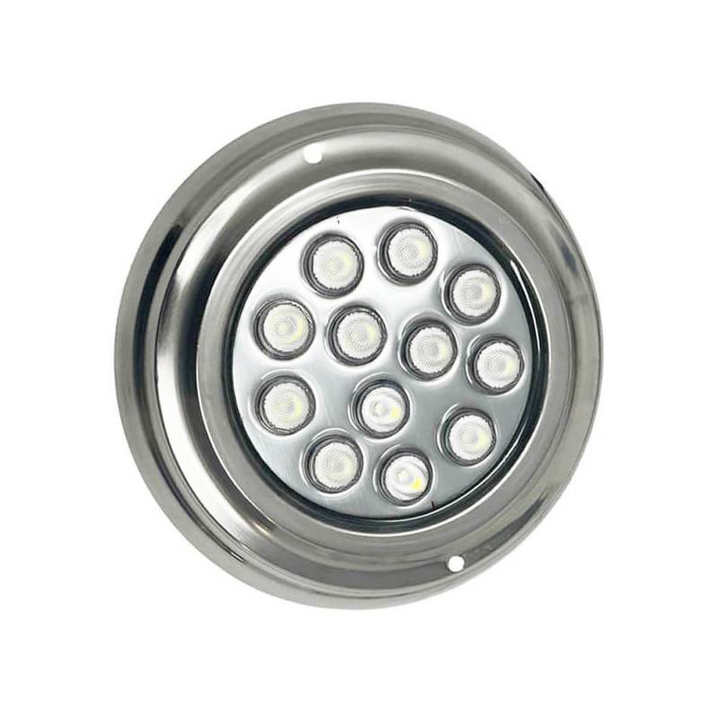 Lámpara LED 36W  sumergible diseñada para sustituir los focos halógenos de las piscinas. EL foco tiene un grado de protección frente al acceso de partículas, polvo o líquidos de IP68, en este caso puede funcionar durante una inmersión completa y continua. Acero inoxidable 316. Resistente a los golpes IK10. Puede ser instalada en estanques, fuentes, acuarios, etc.