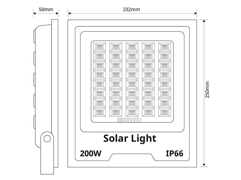 Kit que incluye proyector CCT (luz fría, neutra y cálida) con mando a distancia, con batería de litio integrada de alta potencia, panel solar y herrajes para su instalación. Incorpora sensores de luminosidad. Ideal para iluminar de manera automatizada y sin necesidad de corriente eléctrica cualquier zona de exterior.