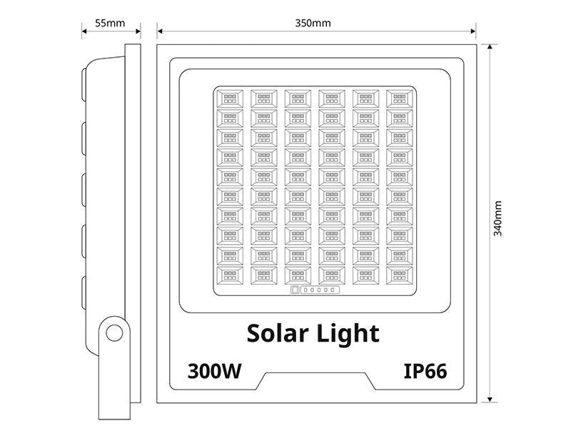 Kit que incluye proyector CCT (luz fría, neutra y cálida) con mando a distancia, con batería de litio integrada de alta potencia, panel solar y herrajes para su instalación. Incorpora sensores de luminosidad. Ideal para iluminar de manera automatizada y sin necesidad de corriente eléctrica cualquier zona de exterior.