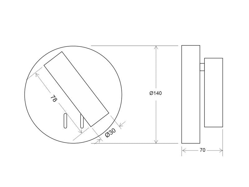 Luminaria LED realizada en aluminio de gran calidad y lacado en color blanco con iluminación de lectura y ambiental. Emite un haz de luz dirigida en cualquier dirección y un haz de luz perimetral para dar iluminación ambiental sin emisión de calor y gran eficiencia. Se puede instalar junto a la cama o sobre ella y sustituir así a una lámpara de mesa de noche. La lámpara se enciende y apaga mediante un interruptor incorporado en el soporte de pared.